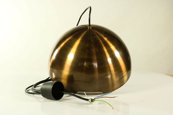 Vintage Brass Hemisphere Pendant Lamp, 1960s-FUP-1395232