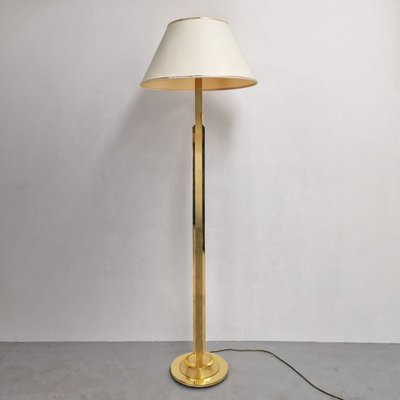 Vintage Brass Lamp with Fabric Lampshade, 1970s-PRS-1804552