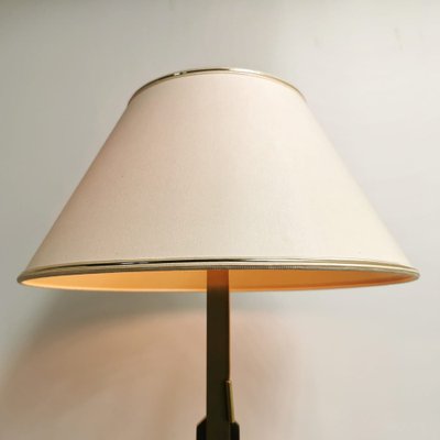 Vintage Brass Lamp with Fabric Lampshade, 1970s-PRS-1804552