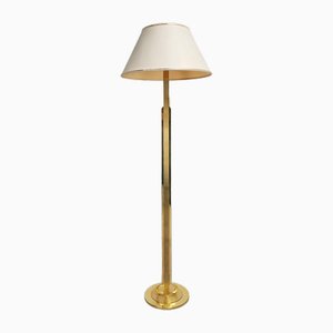 Vintage Brass Lamp with Fabric Lampshade, 1970s-PRS-1804552