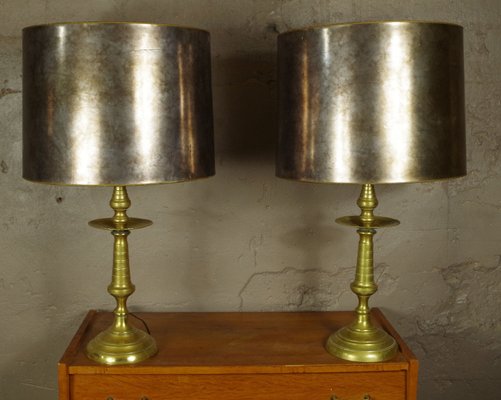 Vintage Brass Lamps, 1950, Set of 2-FWP-2030181