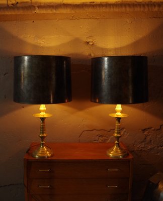 Vintage Brass Lamps, 1950, Set of 2-FWP-2030181