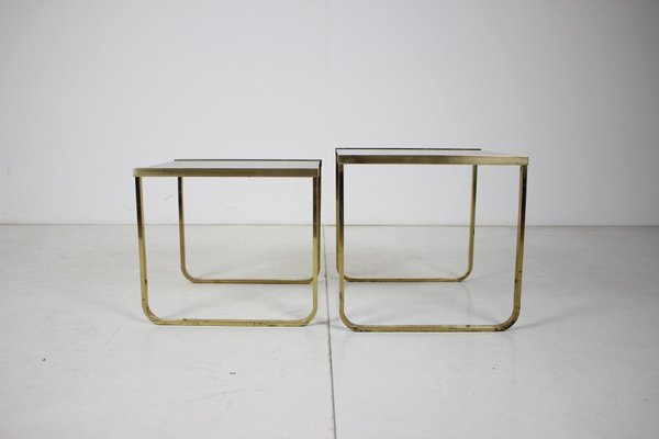 Vintage Brass Nesting Table Set, 1970s-TZ-938755