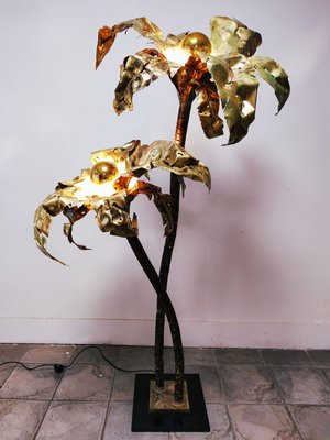 Vintage Brass Palm Lamp-QLH-828180