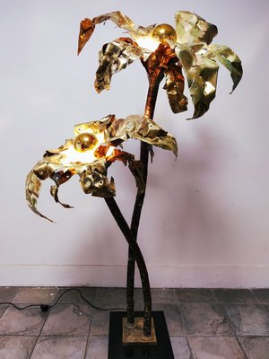 Vintage Brass Palm Lamp-QLH-828180