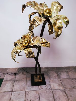 Vintage Brass Palm Lamp-QLH-828180