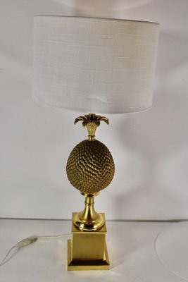 Vintage Brass Pineapple Lamp, France, 1970s-HFR-1812480