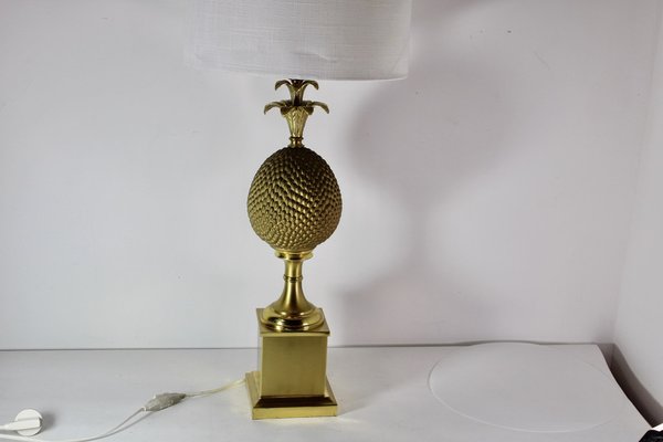 Vintage Brass Pineapple Lamp, France, 1970s-HFR-1812480