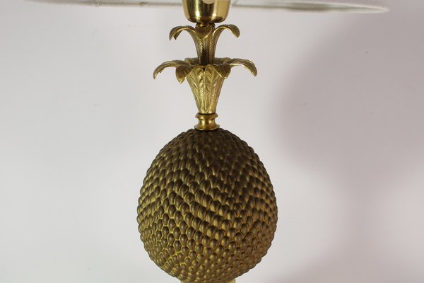 Vintage Brass Pineapple Lamp, France, 1970s-HFR-1812480