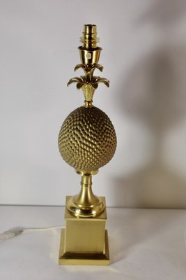 Vintage Brass Pineapple Lamp, France, 1970s-HFR-1812480