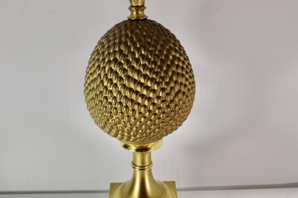 Vintage Brass Pineapple Lamp, France, 1970s-HFR-1812480