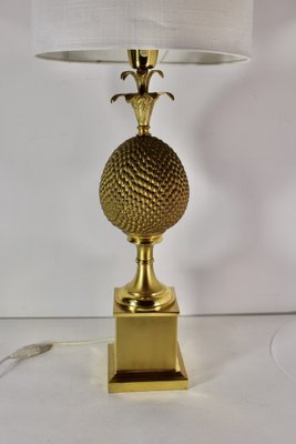 Vintage Brass Pineapple Lamp, France, 1970s-HFR-1812480