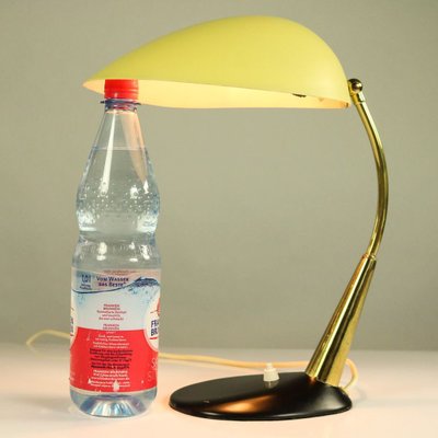 Vintage Brass Reading Table Lamp in Yellow & Black from Cosack, 1950s-FUP-914104