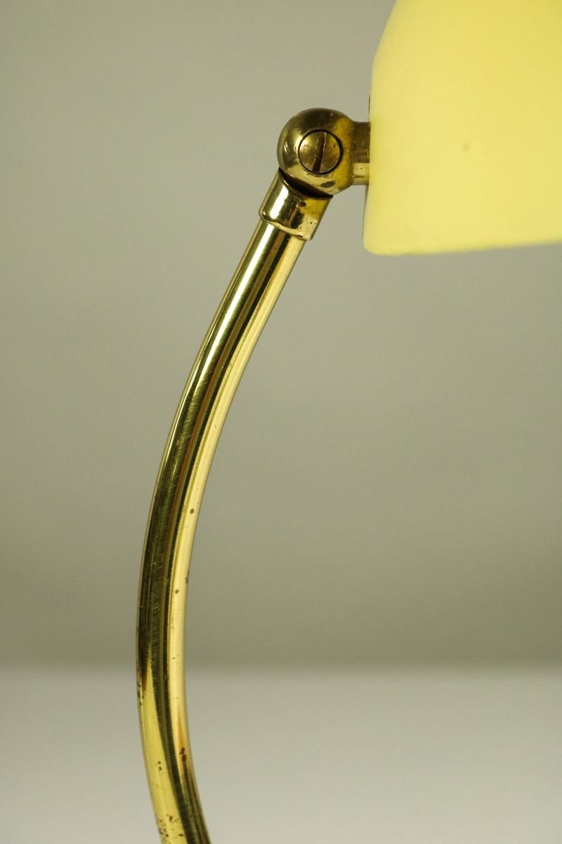 Vintage Brass Reading Table Lamp in Yellow & Black from Cosack, 1950s