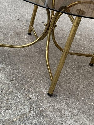 Vintage Brass Round Coffee Table, 1970s-OXJ-1166514