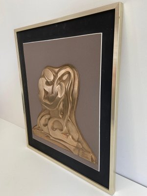 Vintage Brass Sculpture Tablet, 1970s-BA-1392719