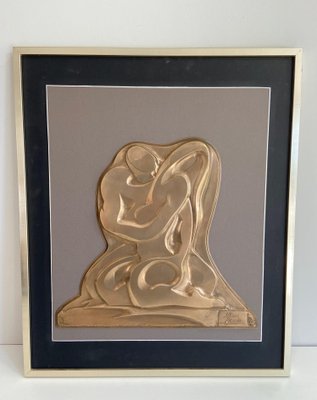 Vintage Brass Sculpture Tablet, 1970s-BA-1392719