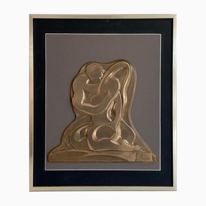 Vintage Brass Sculpture Tablet, 1970s-BA-1392719