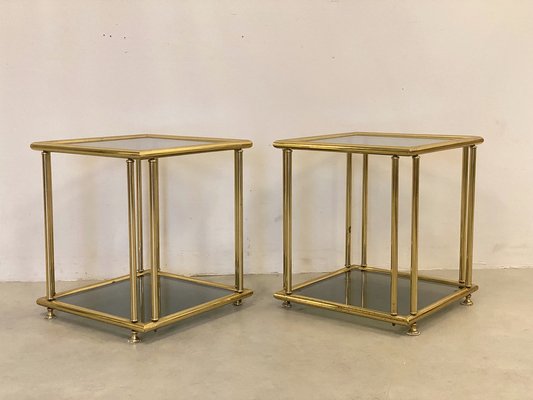 Vintage Brass Side Tables, 1970s, Set of 2-NPC-1334606