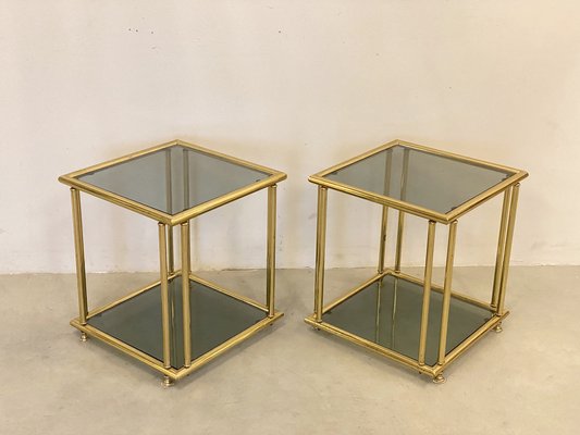 Vintage Brass Side Tables, 1970s, Set of 2-NPC-1334606