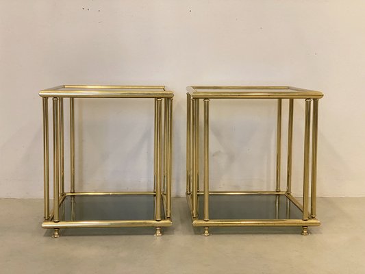 Vintage Brass Side Tables, 1970s, Set of 2-NPC-1334606