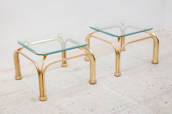 Vintage Brass Side Tables with Abstract Swan Neck, Set of 2-KL-1092496