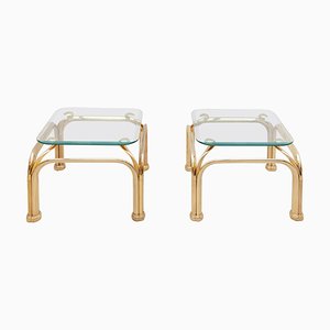 Vintage Brass Side Tables with Abstract Swan Neck, Set of 2-KL-1092496