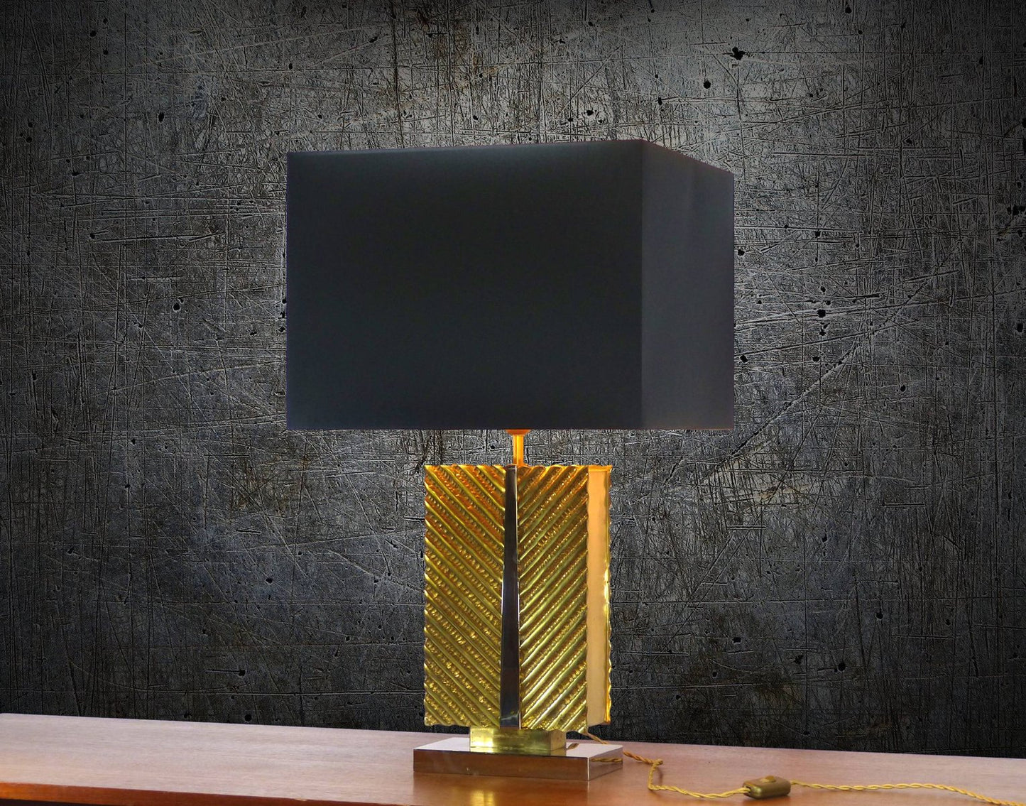 Vintage Brass Table Lamp from Maison Baguès, 1970s