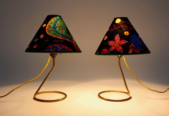 Vintage Brass Table Lamps by J. T. Kalmar, 1950s, Set of 2-NB-547478