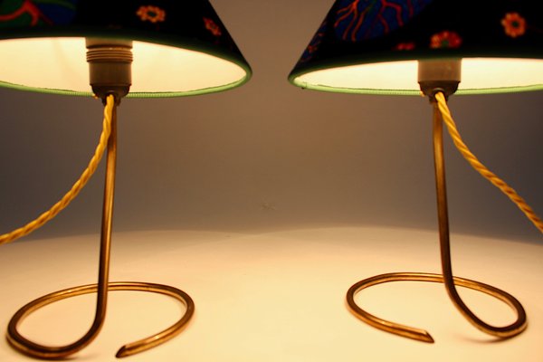 Vintage Brass Table Lamps by J. T. Kalmar, 1950s, Set of 2-NB-547478