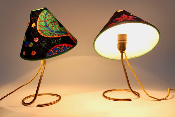 Vintage Brass Table Lamps by J. T. Kalmar, 1950s, Set of 2-NB-547478