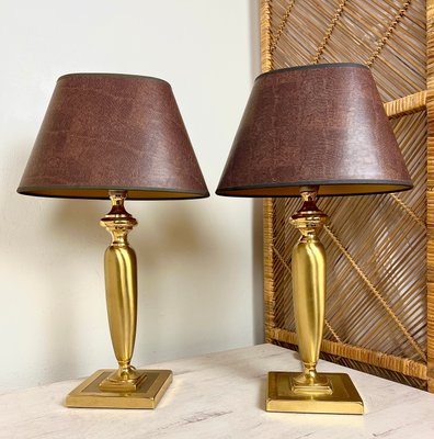 Vintage Brass Table Lamps from Herda, The Netherlands, 1970s, Set of 2.-WZZ-1350520