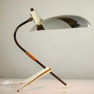 Vintage Brass Tripod Table Lamp, 1950s-FUP-686004