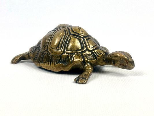 Vintage Brass Turtle Figurine from Dinant, 1960s-ZCY-2021437