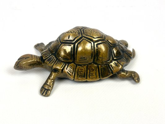 Vintage Brass Turtle Figurine from Dinant, 1960s-ZCY-2021437