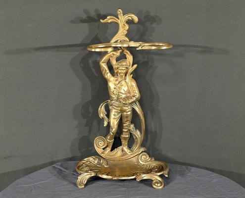 Vintage Brass Umbrella Stand, 1940s-RVK-2032356