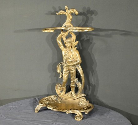 Vintage Brass Umbrella Stand, 1940s-RVK-2032356