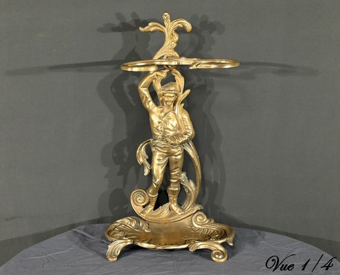 Vintage Brass Umbrella Stand, 1940s-RVK-2032356