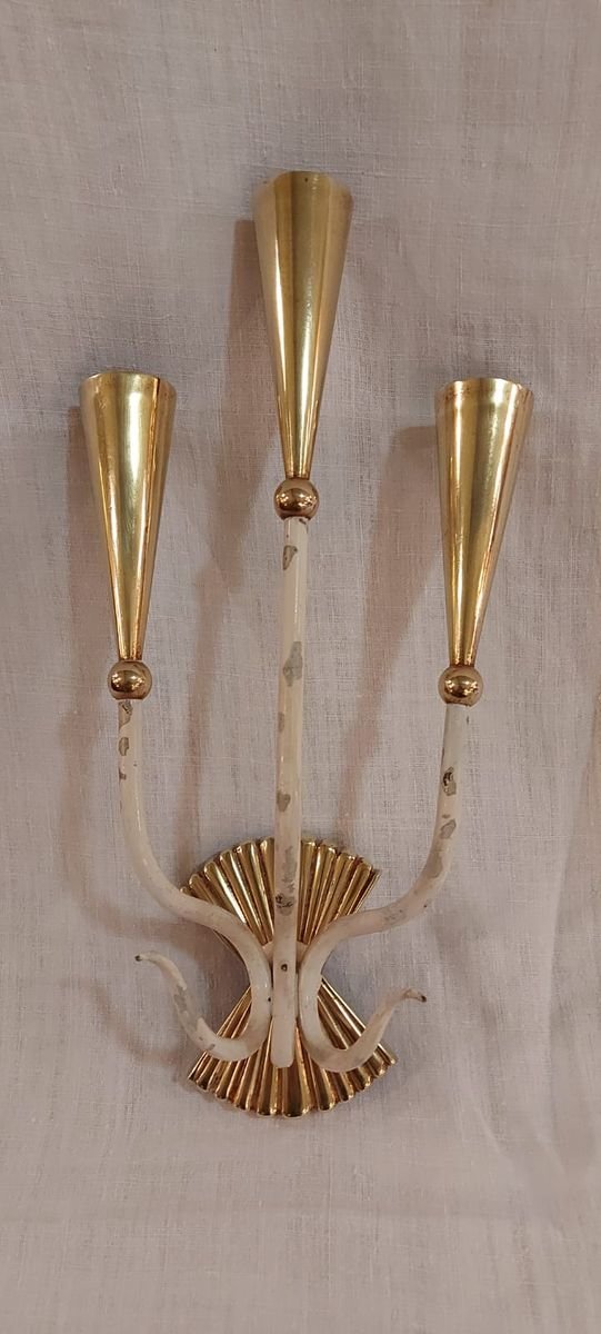 Vintage Brass Wall Sconces by cesare lacca, Set of 2