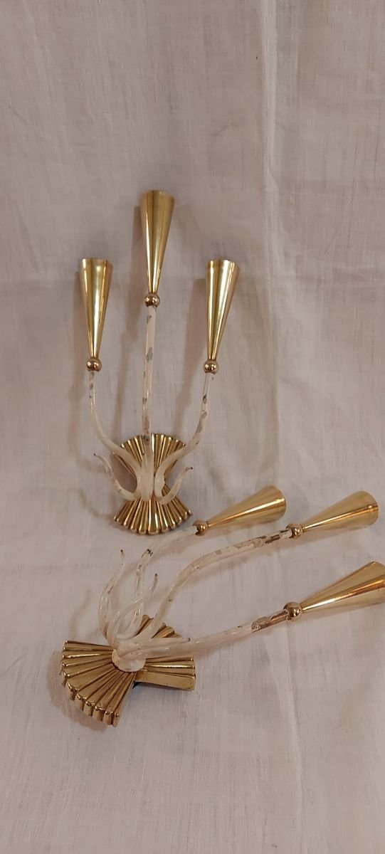 Vintage Brass Wall Sconces by cesare lacca, Set of 2