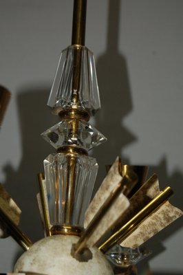 Vintage Bronze and Crystal Chandelier from DLG Gilbert Poillerat, 1940s-AWH-583806