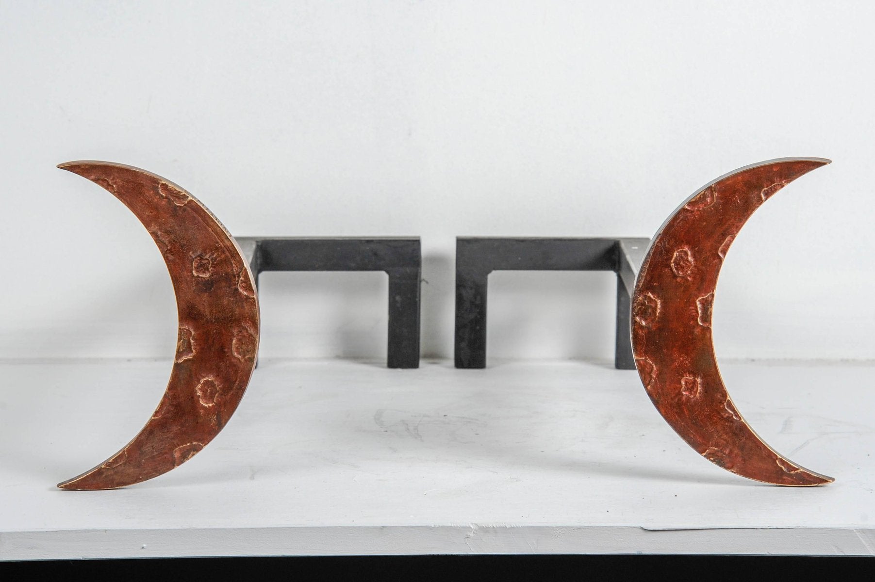 Vintage Bronze Andirons by Enzo Missoni, Set of 2