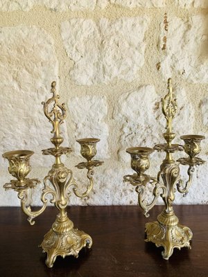 Vintage Bronze Candelabras, Set of 2-OJT-1705137