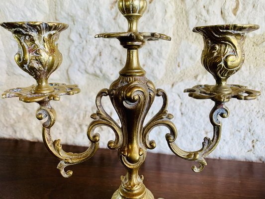 Vintage Bronze Candelabras, Set of 2-OJT-1705137