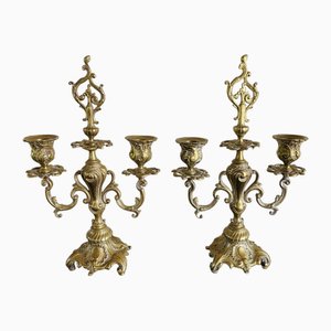 Vintage Bronze Candelabras, Set of 2-OJT-1705137