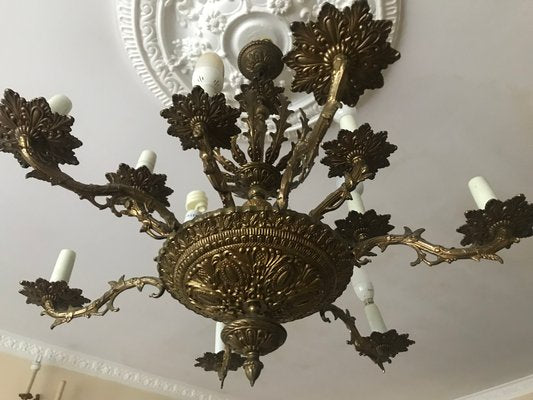 Vintage Bronze Chandelier, 1950s-WQQ-1299597