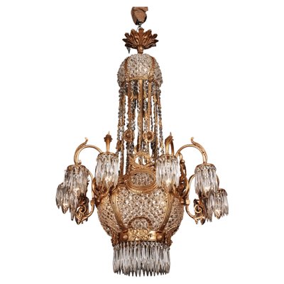 Vintage Bronze Chandelier in Classicist Style-FLW-1401997