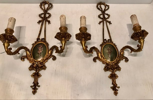 Vintage Bronze Sconces, 1930s, Set of 2-JJC-581660