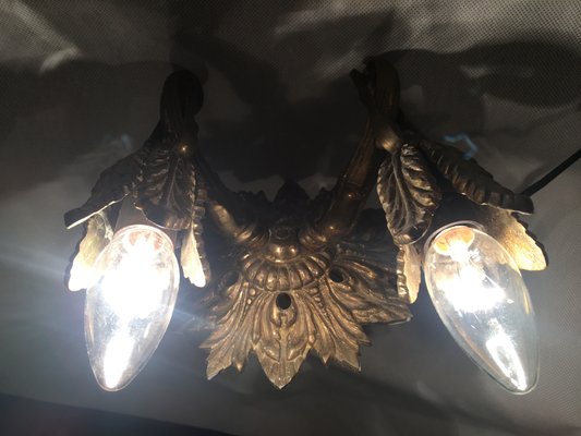 Vintage Bronze Wall Lamp, 1920s-WQQ-1009538