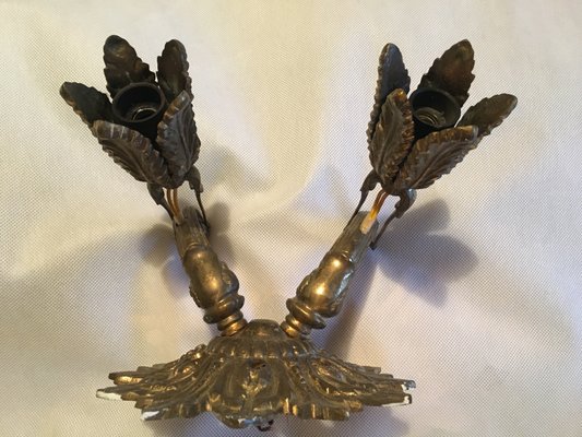 Vintage Bronze Wall Lamp, 1920s-WQQ-1009538